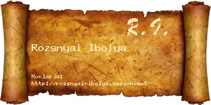 Rozsnyai Ibolya névjegykártya