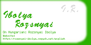 ibolya rozsnyai business card